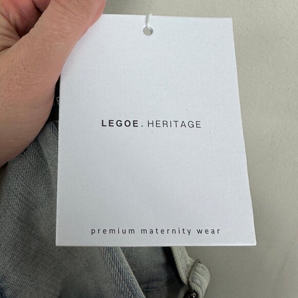 NWT Legoe Heritage Mom Denim Overalls Ice Denim Womens Size 2 Maternity Dungaree - Picture 13 of 16